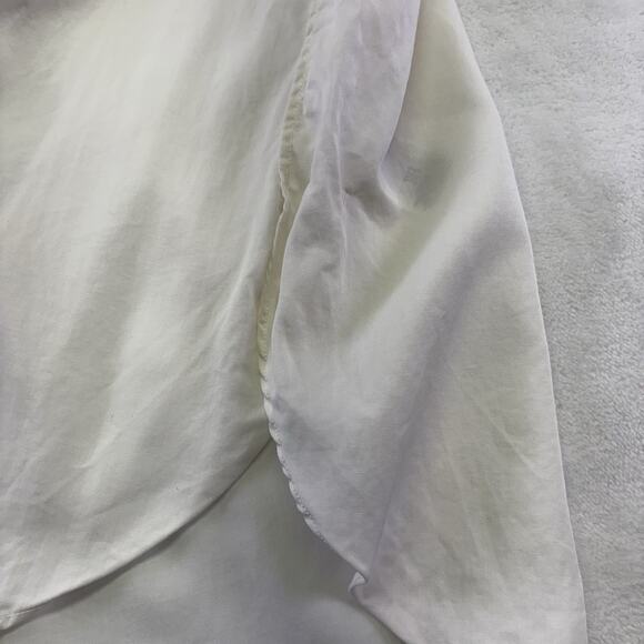 Banana Republic TENCEL™ High Low Hem Long Sleeve Blouse Tunic Shirt Ivory Size S - Picture 8 of 10